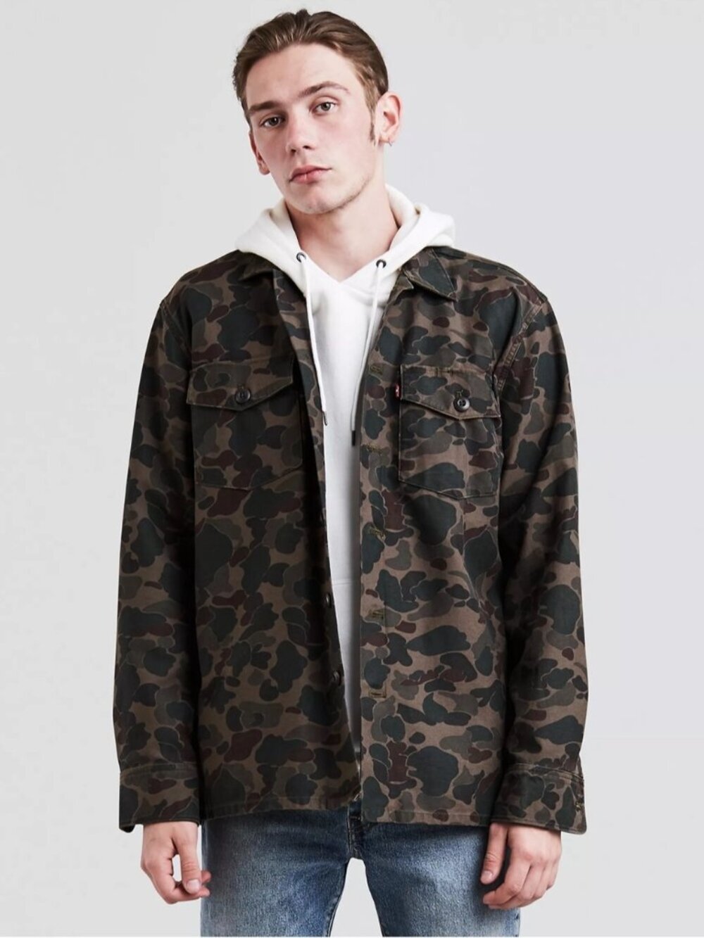 Levi’s Camo Military Shirt Jacket Size Medium Army
